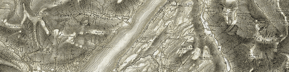 Old map of Druimarbin in 1906-1908