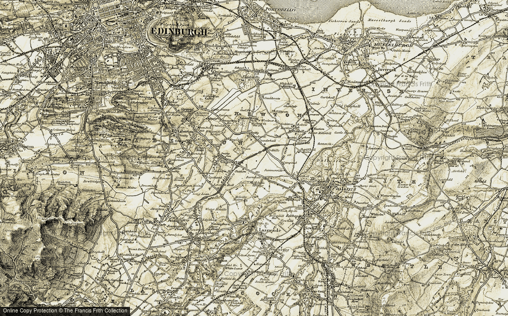Old Map of Historic Map covering Danderhall in 1903-1904