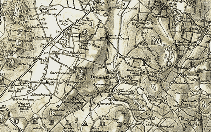 Old map of Burn of Cobairdy in 1908-1910
