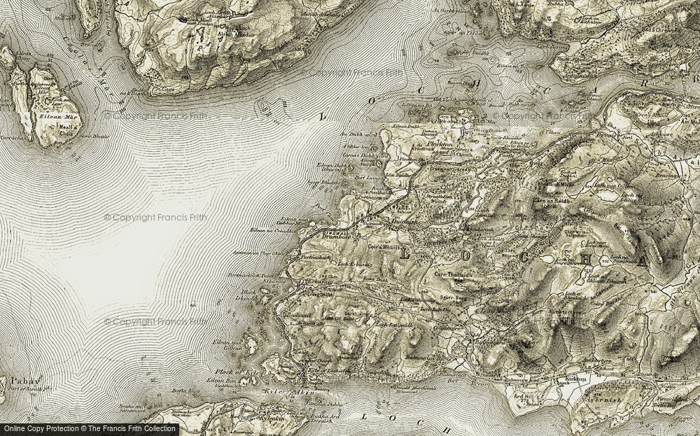 Old Map of Drumbuie, 1908-1909 in 1908-1909