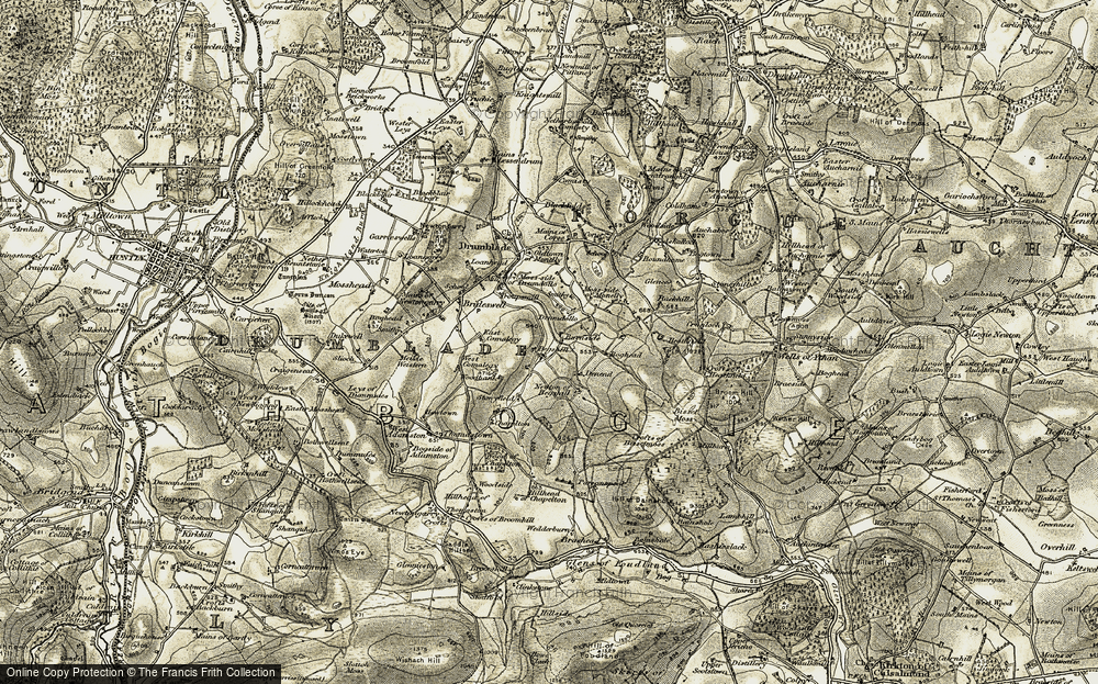 Old Map of Historic Map covering Beggshill in 1908-1910