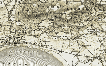 Old map of Wester Newburn in 1903-1908
