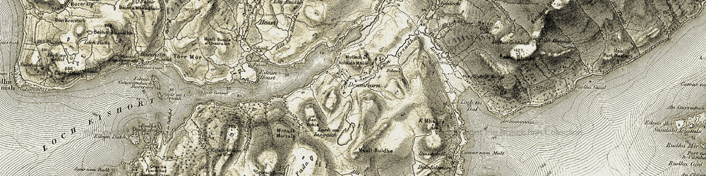 Old map of Allt Loch an Sgòir in 1906-1909