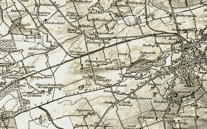 Old map of Drumgley in 1907-1908