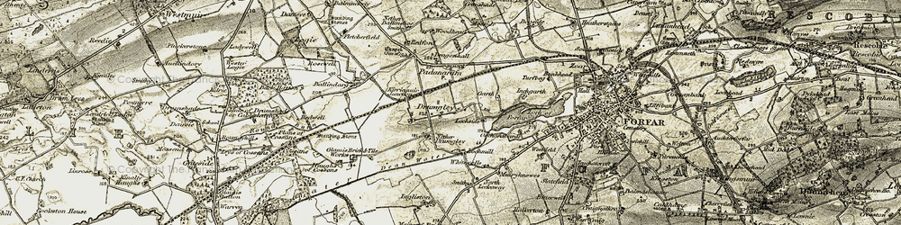 Old map of Drumgley in 1907-1908