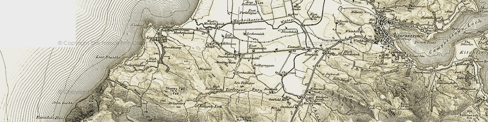 Old map of Auchencorvie in 1905