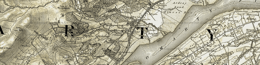 Old map of Drummond in 1911-1912