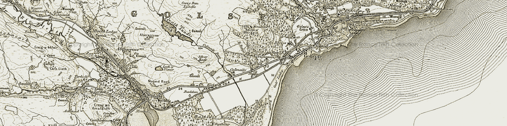 Old map of Beinn Lunndaidh in 1910-1912