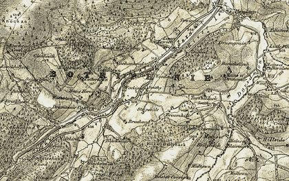 Old map of Burn of Drumhendry in 1908-1910