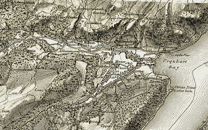 Old map of Achmony in 1908-1912