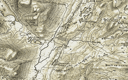 Old map of Allt Ghiubhais in 1908-1912