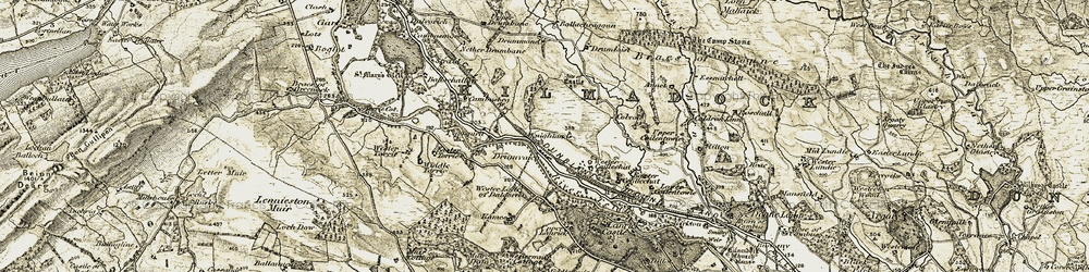 Old map of Balvorist in 1904-1907