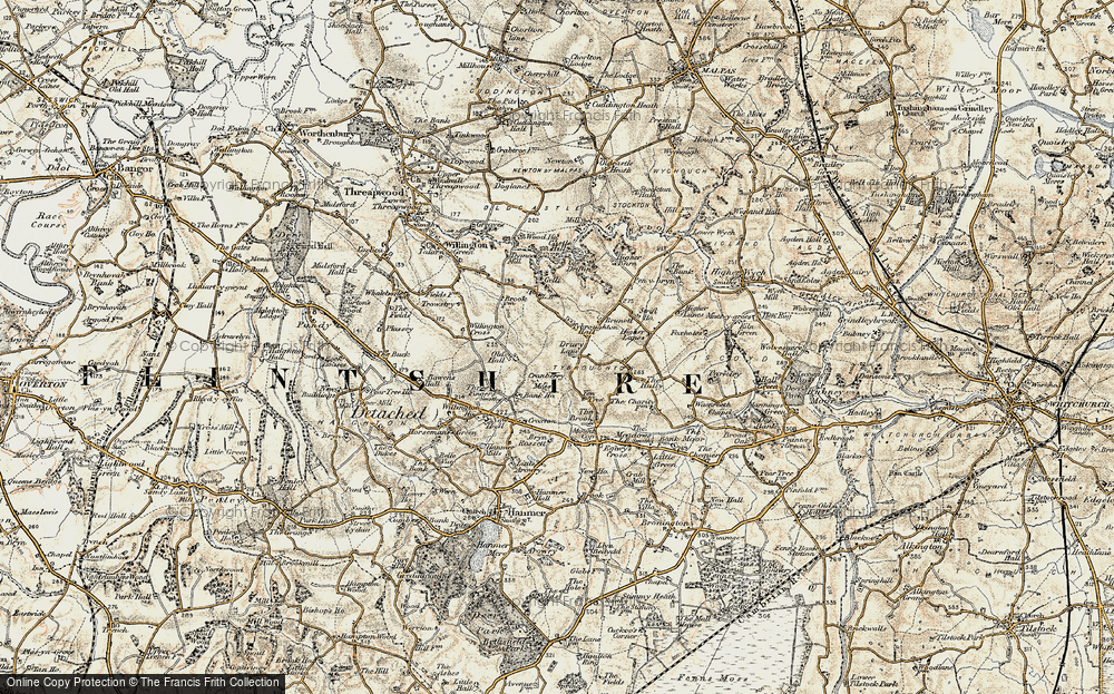 Old Map of Historic Map covering Brunett in 1902