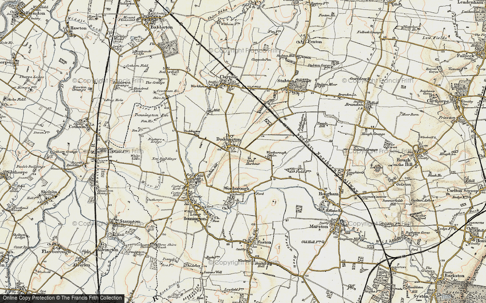 Old Map of Historic Map covering Westborough Gate Lodge in 1902-1903