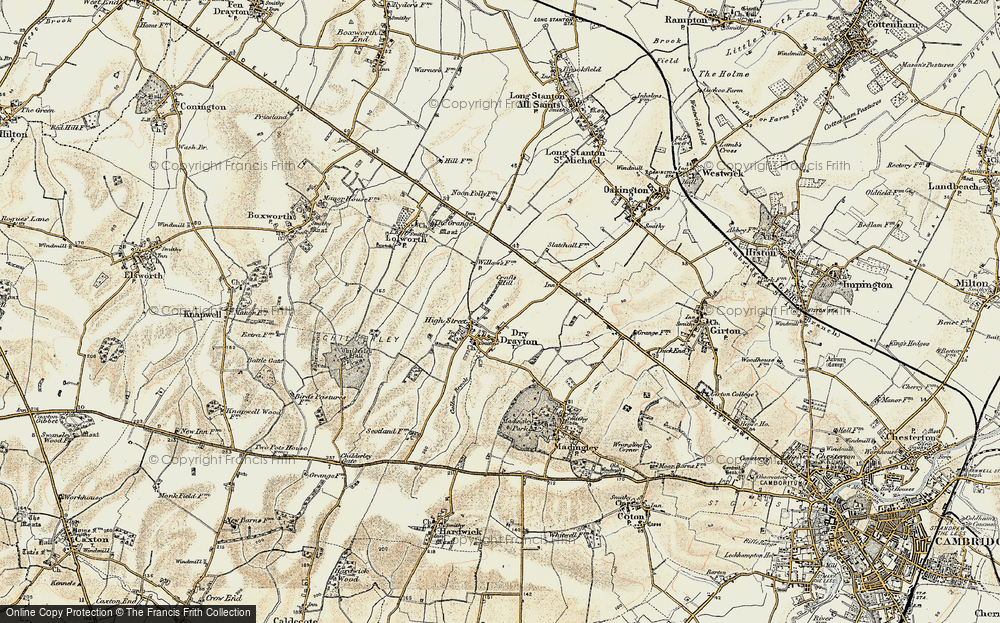 Old Map of Dry Drayton, 1899-1901 in 1899-1901