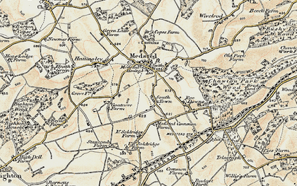 Old map of Dry Hill in 1897-1900