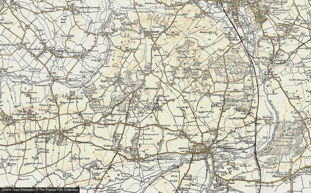 Old Map of Dry Sandford, 1897-1899 in 1897-1899