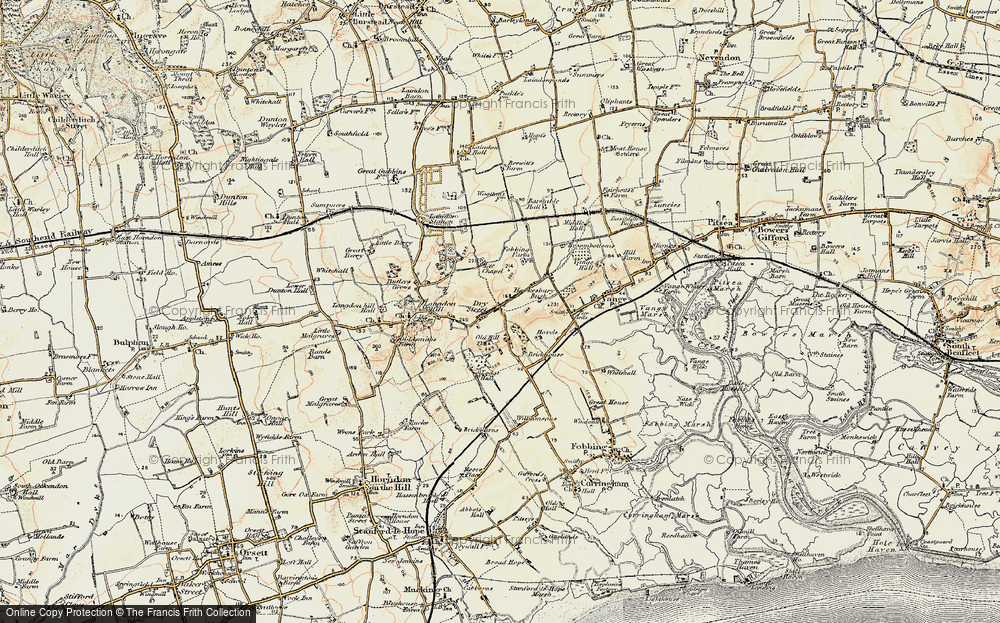 Old Map of Dry Street, 1898 in 1898