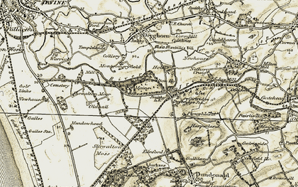 Old map of Drybridge in 1905-1906
