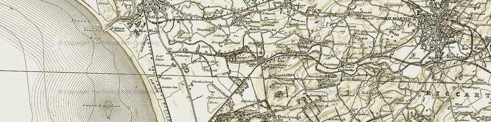 Old map of Drybridge in 1905-1906