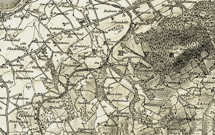 Old map of Arradoul Mains in 1910