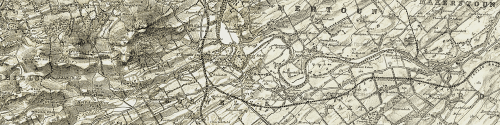 Old map of Dryburgh in 1901-1904