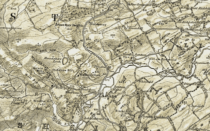 Old map of Brown Moor Heights in 1901-1904