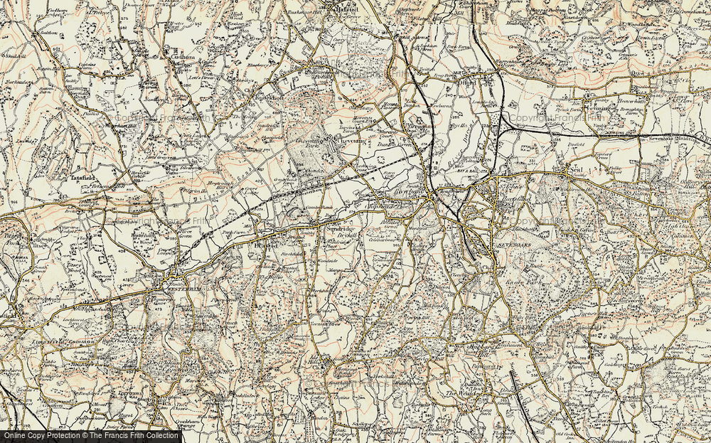 Old Map of Dryhill, 1898 in 1898