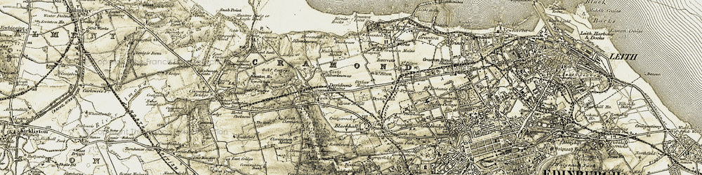Old map of Drylaw in 1903-1906