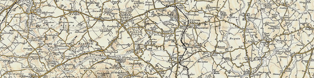 Old map of Drym in 1900