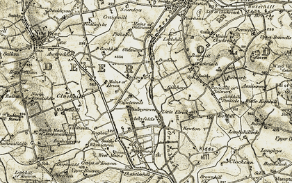Old map of Drymuir in 1909-1910