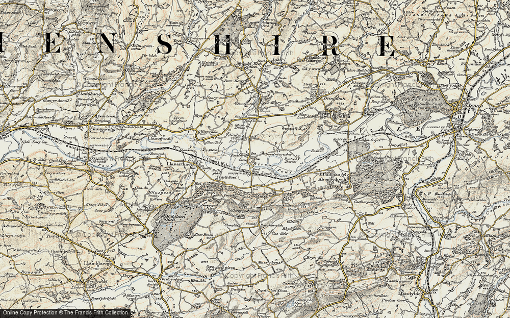 Old Map of Dryslwyn, 1900-1901 in 1900-1901