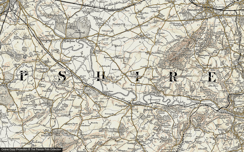 Old Map of Dryton, 1902 in 1902