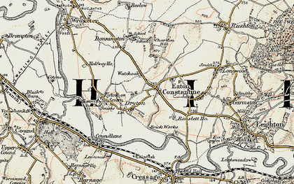 Old map of Dryton in 1902