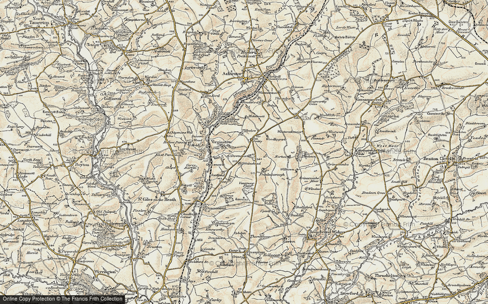 Old Map of Dubbs Cross, 1900 in 1900