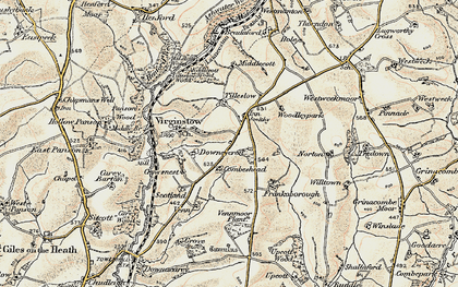 Old map of Dubbs Cross in 1900