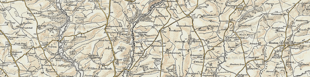 Old map of Dubbs Cross in 1900