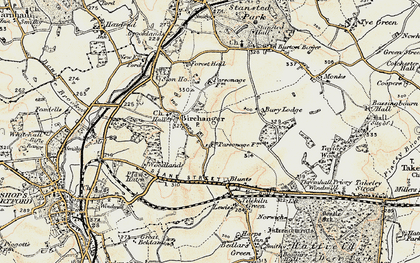 Old map of Duck End in 1898-1899