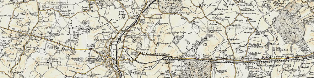 Old map of Duck End in 1898-1899