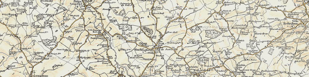 Old map of Duck End in 1898-1899