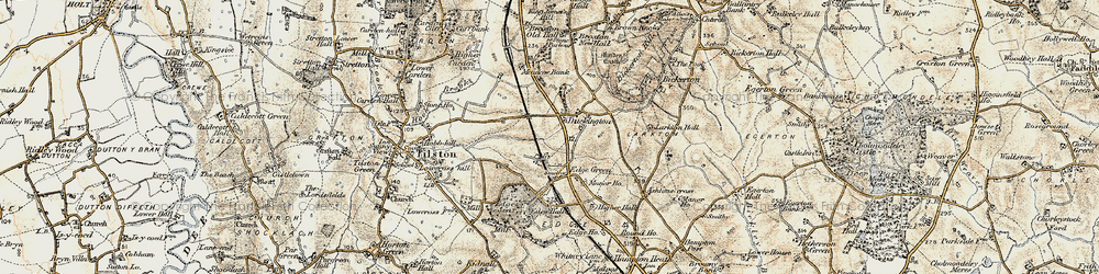 Old map of Duckington in 1902