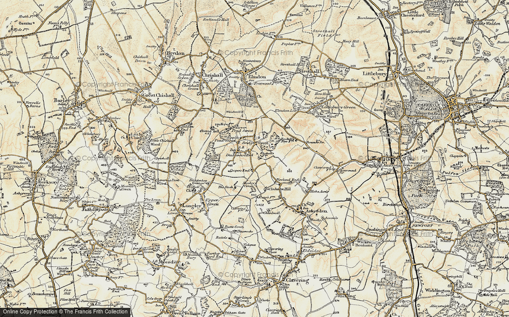 Old Map of Duddenhoe End, 1898-1901 in 1898-1901