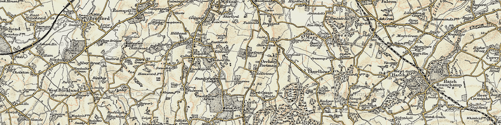 Old map of Duddlestone in 1898-1900