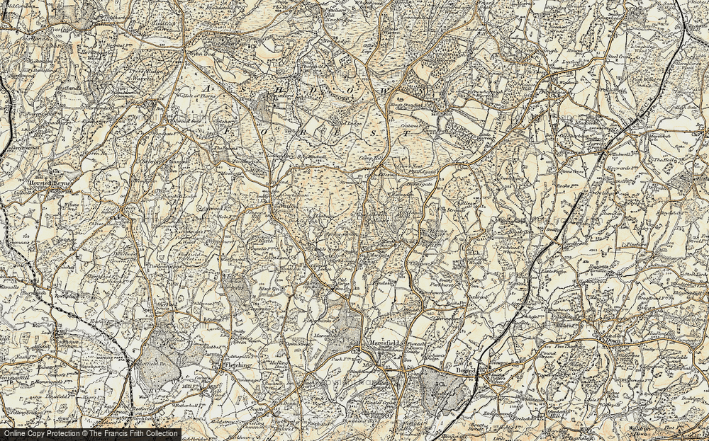 Old Map of Historic Map covering Barnsden in 1898