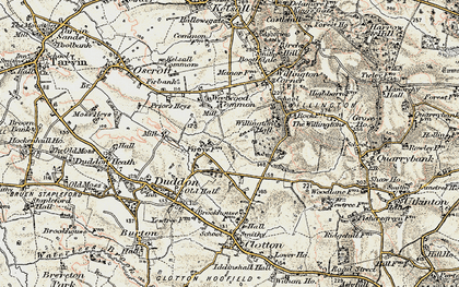 Old map of Duddon Common in 1902-1903