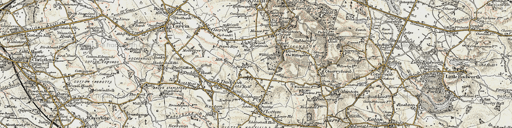 Old map of Duddon Common in 1902-1903