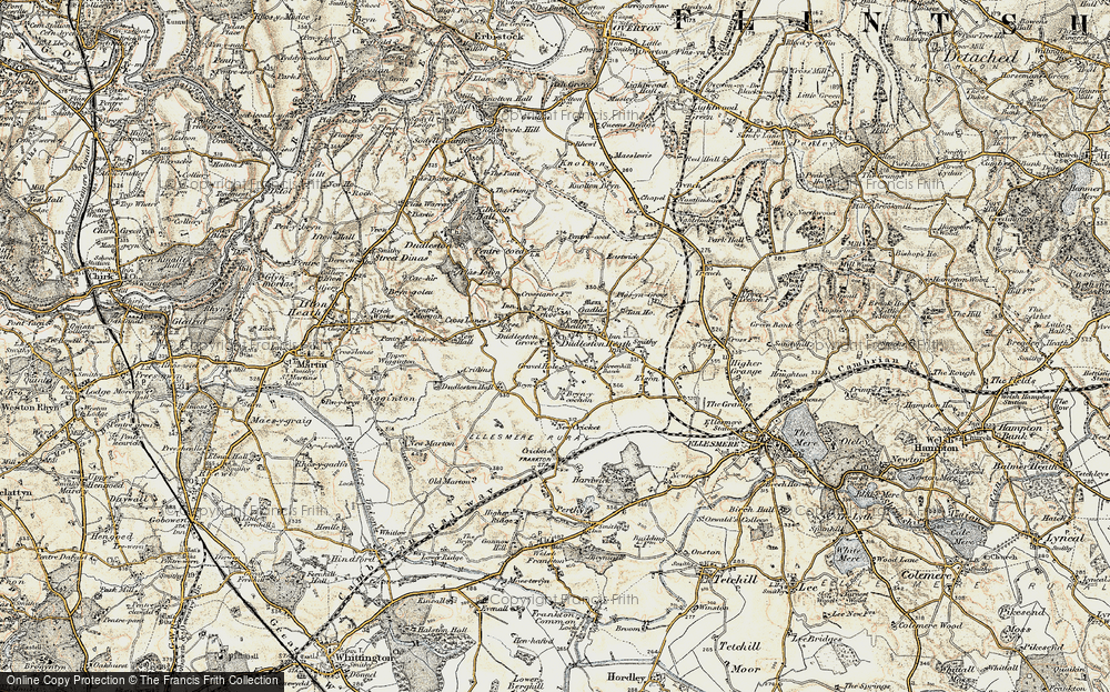 Old Map of Dudleston Heath (Criftins), 1902 in 1902
