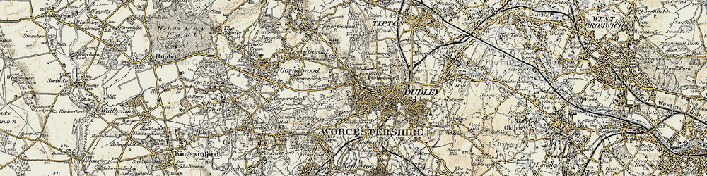 Old map of Wren's Nest Hill in 1902