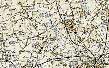 Old map of Wyrley and Essington Canal in 1902