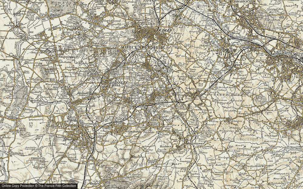 Old Map of Dudley Wood, 1902 in 1902